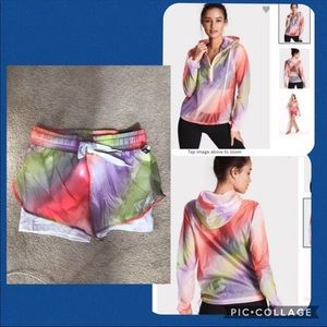 Vs Track Shorts Half Zip hooded Anorak rainbow
